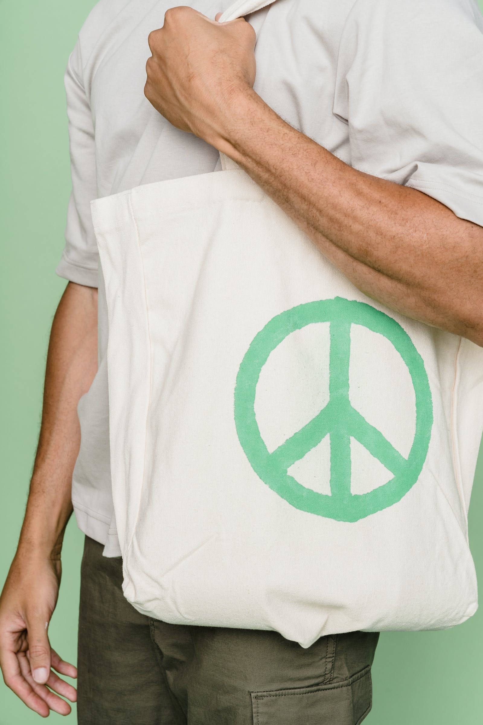 peace symbol, tote bag, white tote bag, Full HD Phone Wallpaper