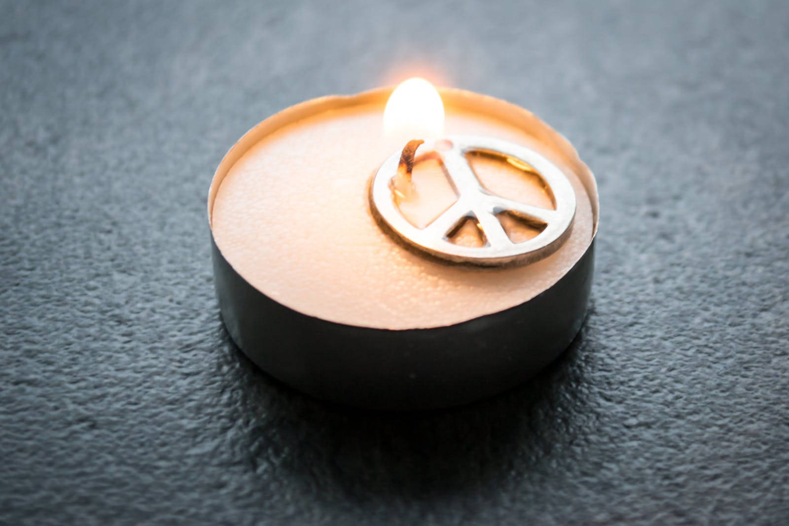 peace symbol, candle, lit, HD Desktop Wallpaper