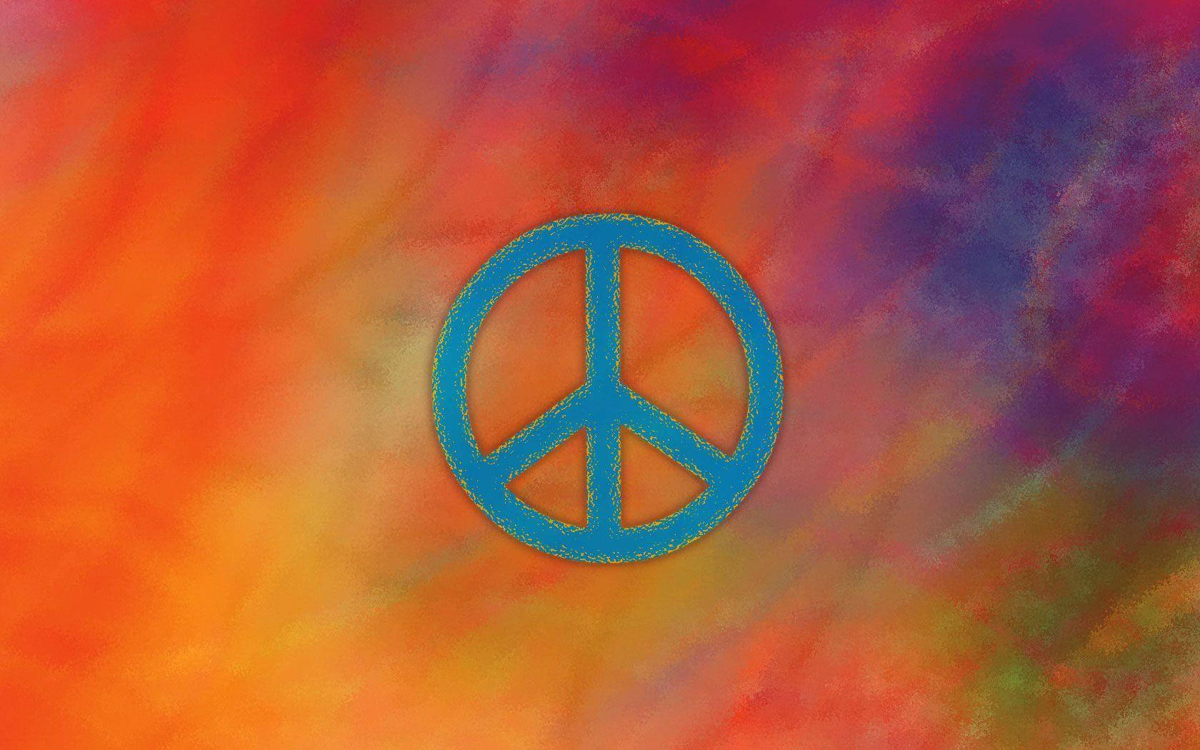 peace symbol, vibrant blue, swirling tie-dye background, HD Desktop Wallpaper