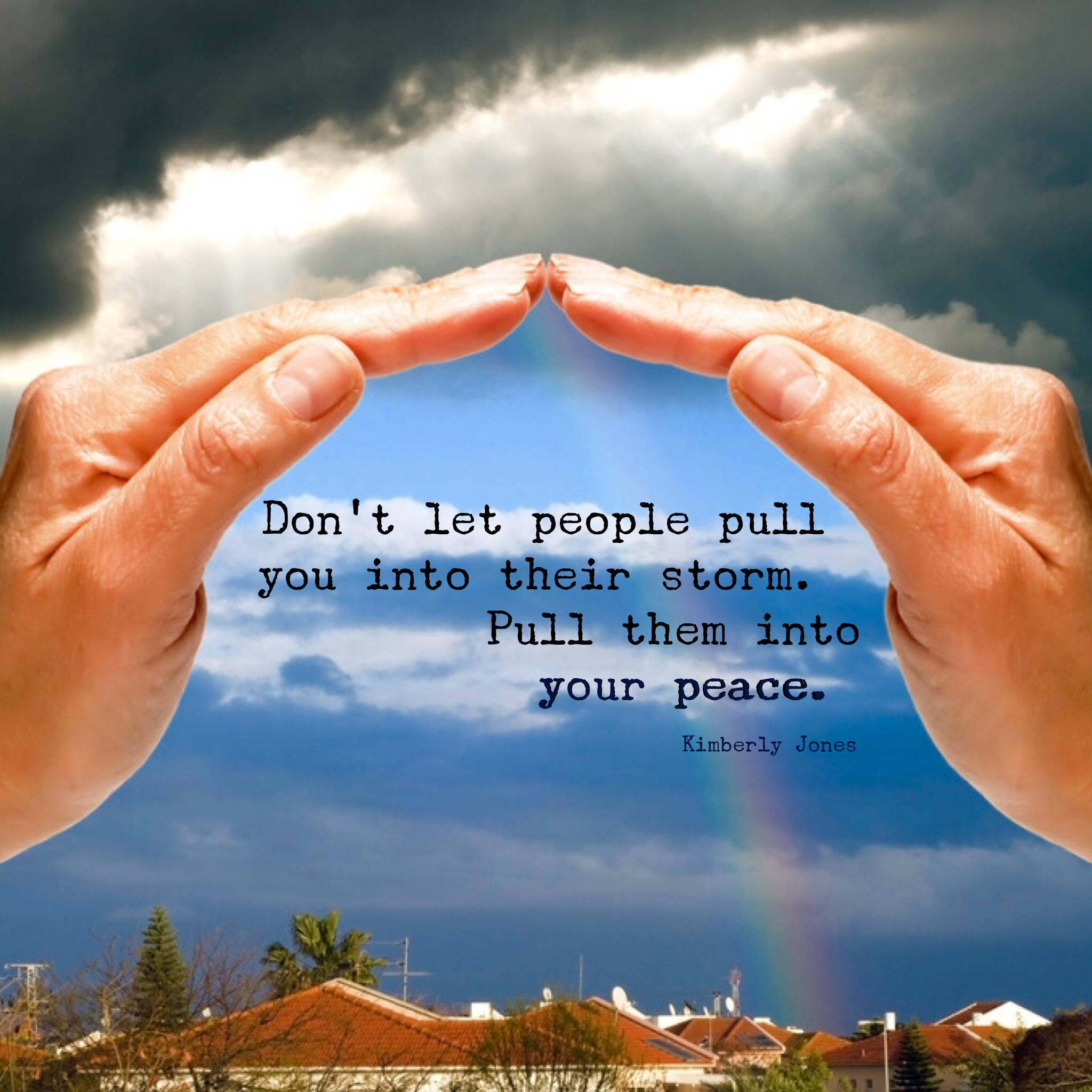 Peace, rainbow, stormy sky, Full HD Desktop Wallpaper