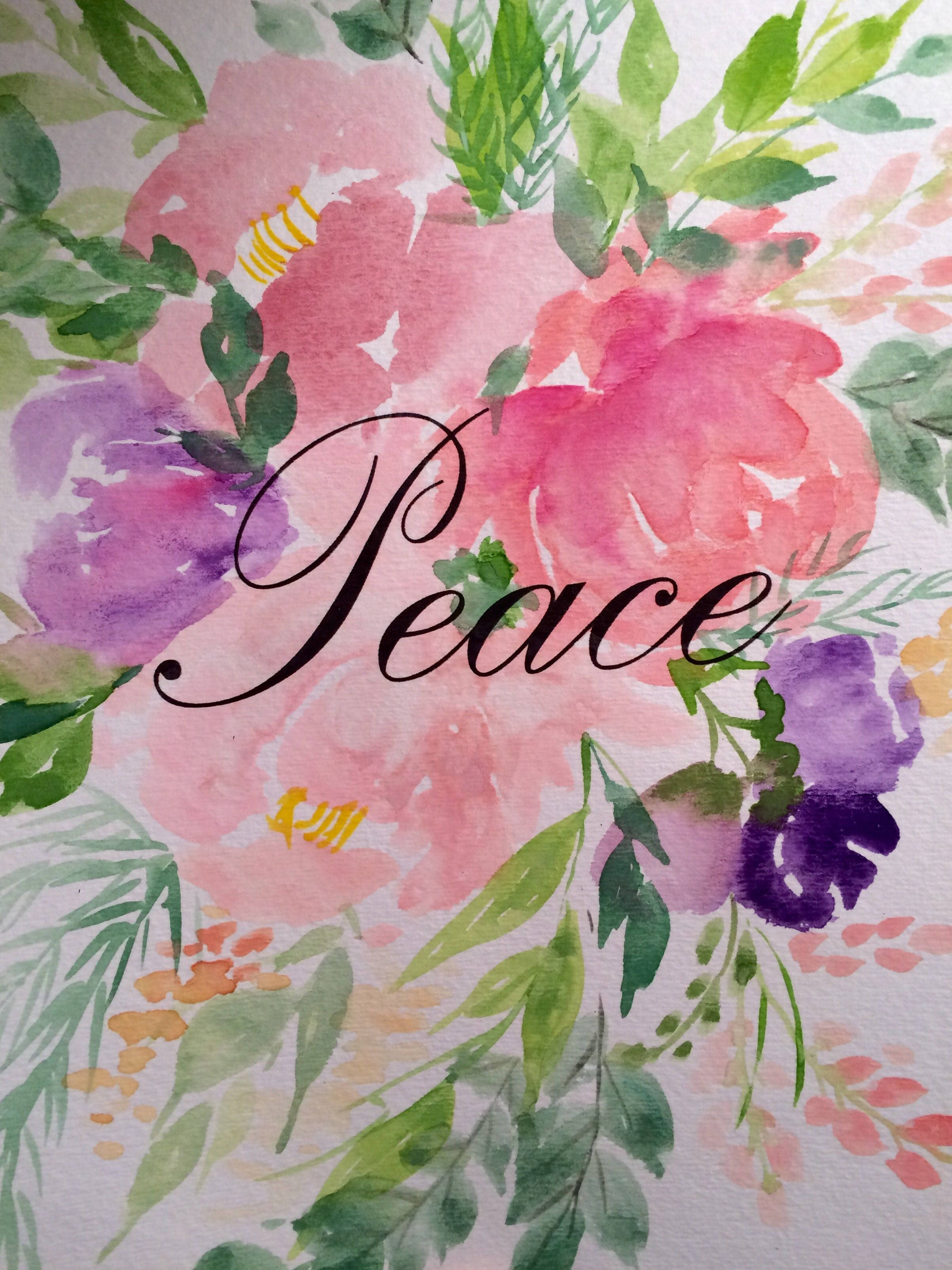Peace, floral arrangement, pink, 2K Phone Wallpaper