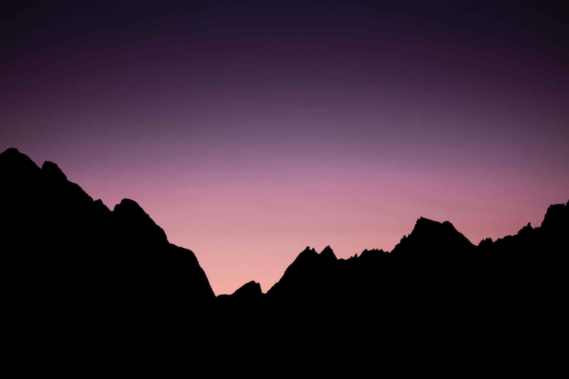 Mountain Silhouette, twilight sky, deep purple, Full HD Desktop Wallpaper