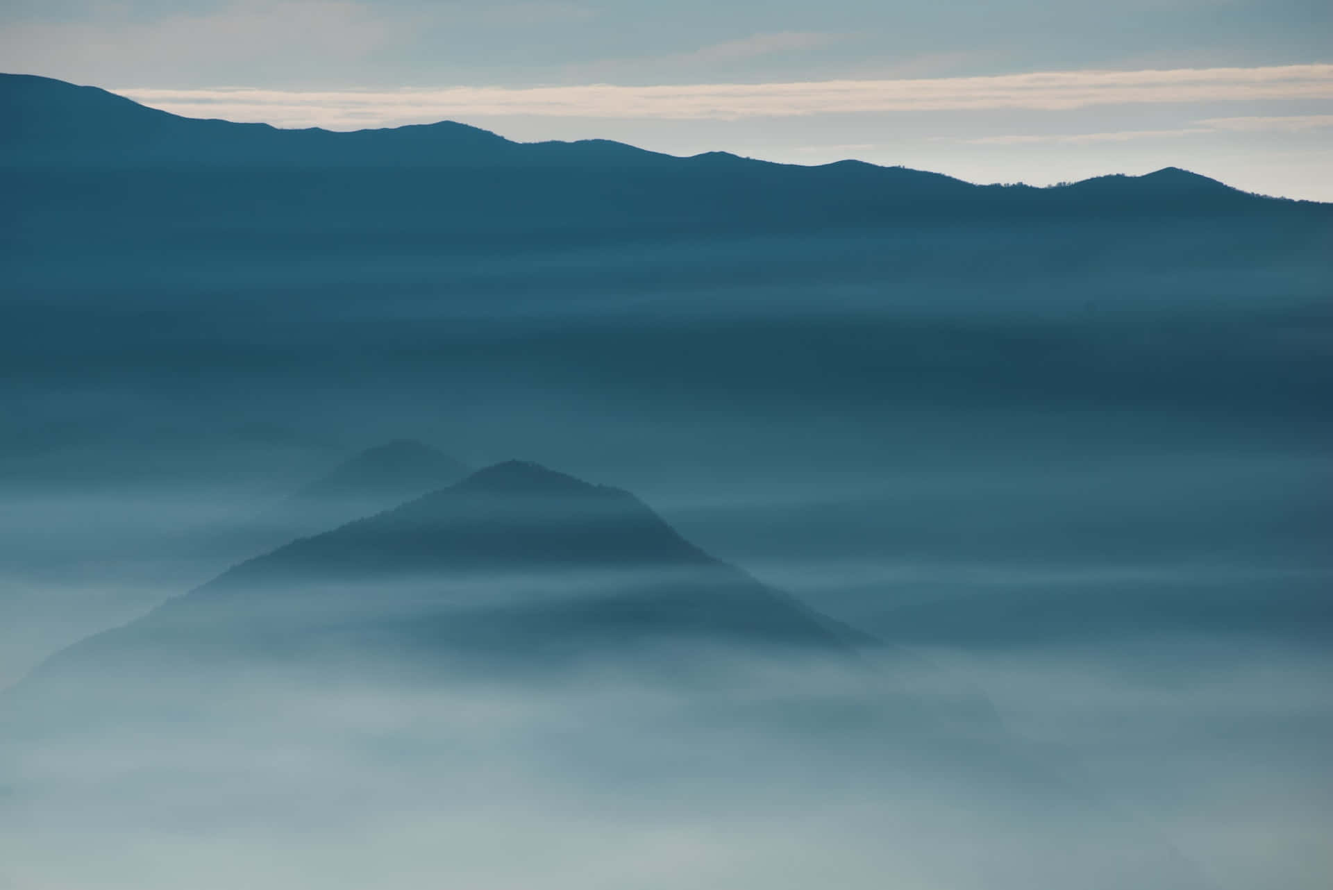 Peaceful Relaxing, Blue Mountain, misty mountains, Full HD Desktop Wallpaper