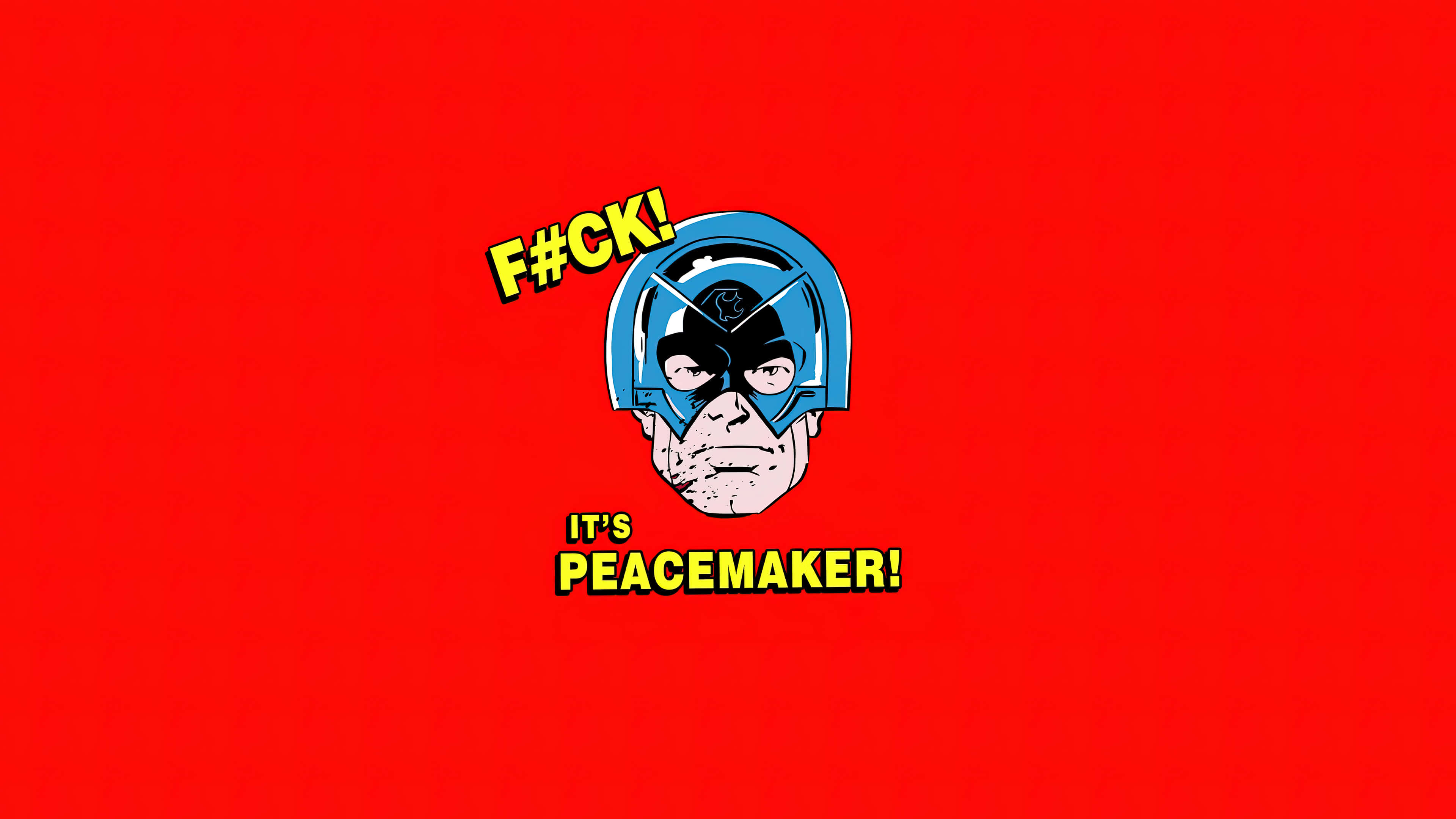 Peacemaker, blue helmet, angry expression, 4K Desktop Wallpaper