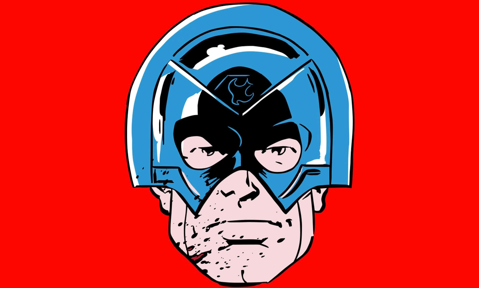 Peacemaker, blue helmet, black mask, Full HD Desktop Wallpaper