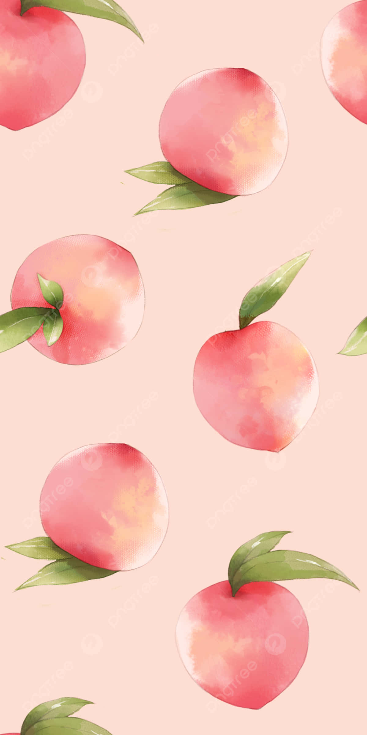 Cute Peach, whole fruit pattern, pink background, Full HD Phone Wallpaper
