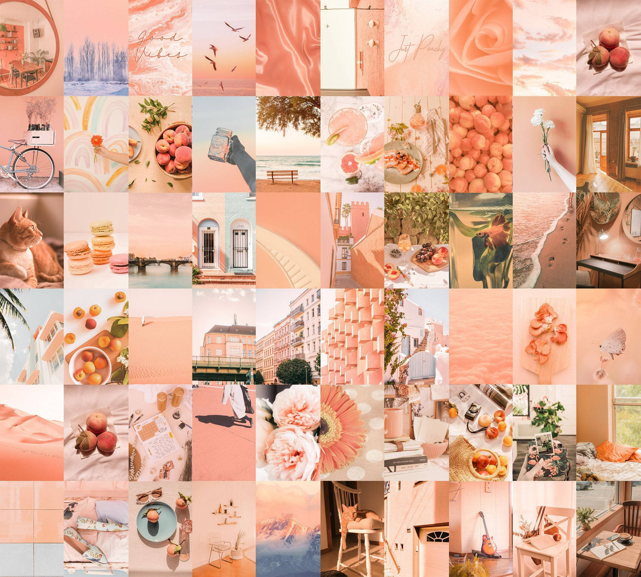 warm peach aesthetic, pastel pink, peach desserts, Full HD Desktop Wallpaper