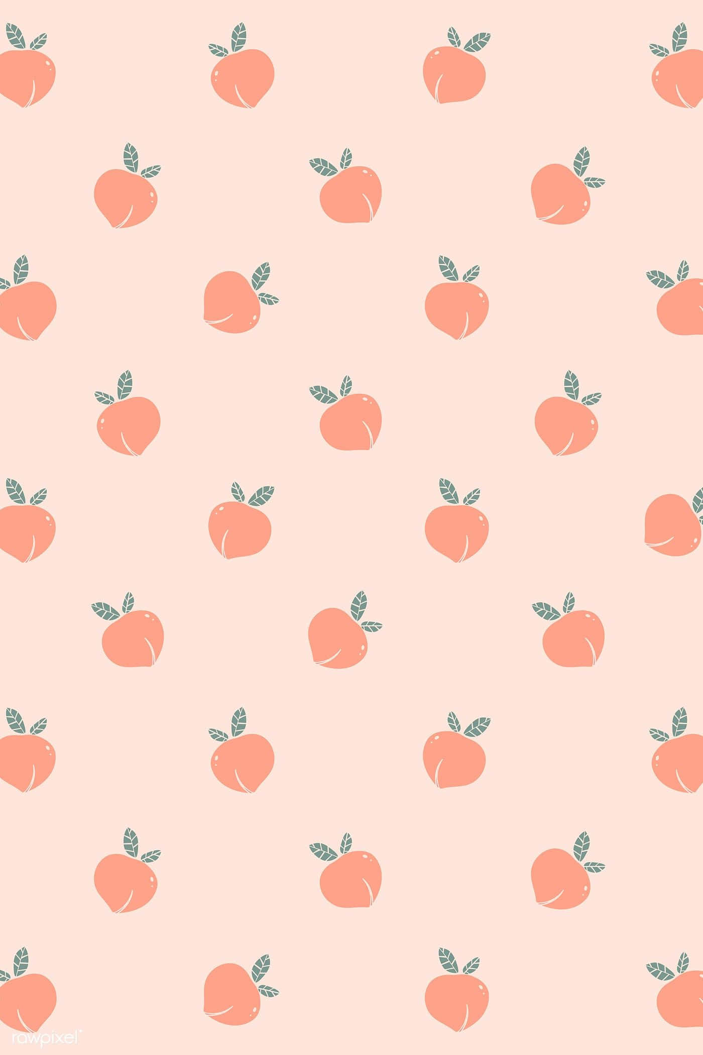 peach, pink background, stylized peach illustrations, Full HD Phone Wallpaper