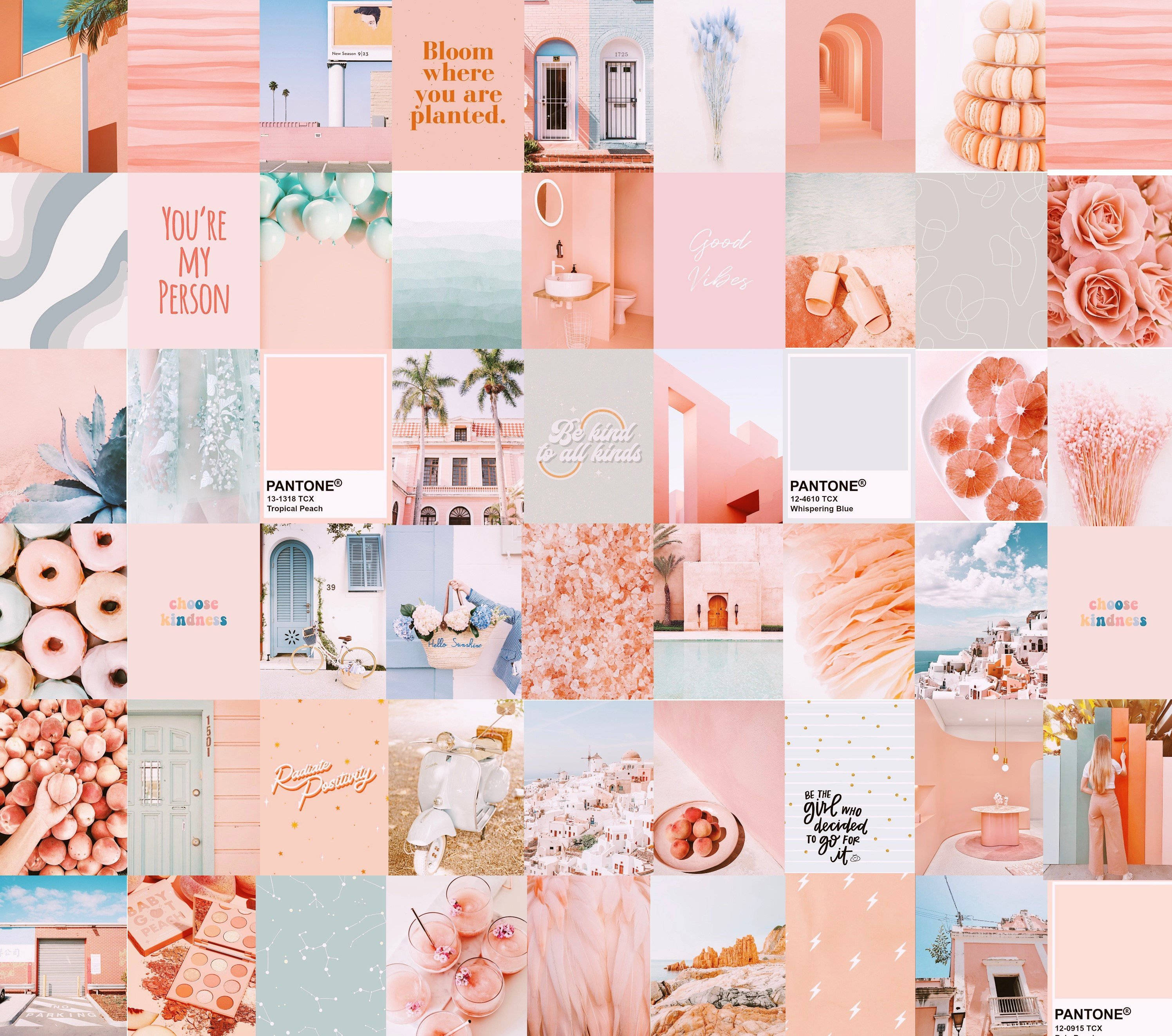 soft peach aesthetic, pastel pink, peach, 2K Desktop Wallpaper
