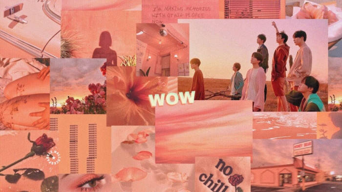 Peach Color Aesthetic, sunset, pink-toned, SD Desktop Wallpaper