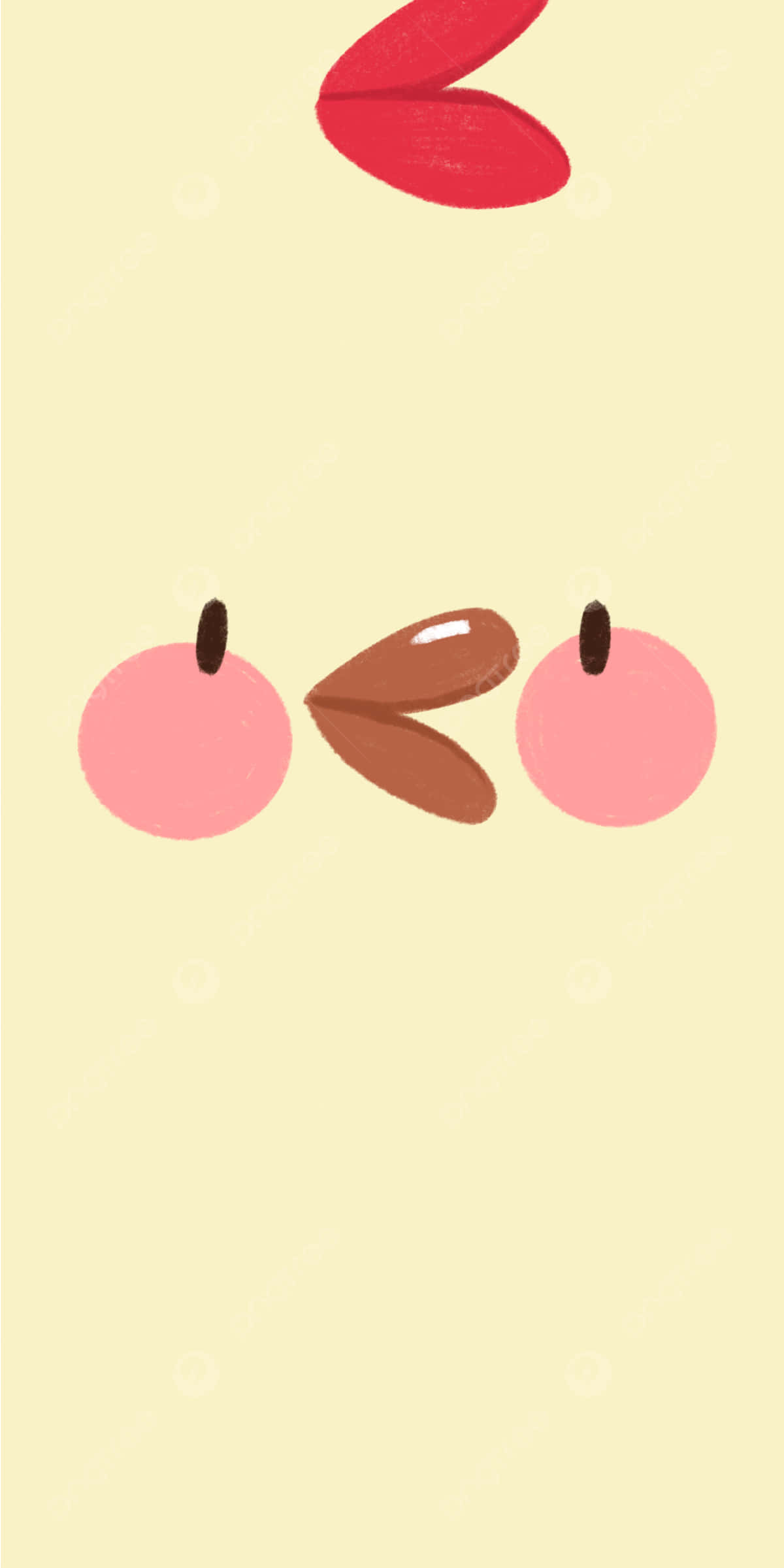 Cute Peach Nose Chicken Art, pink cheeks, red comb, Full HD Phone Wallpaper