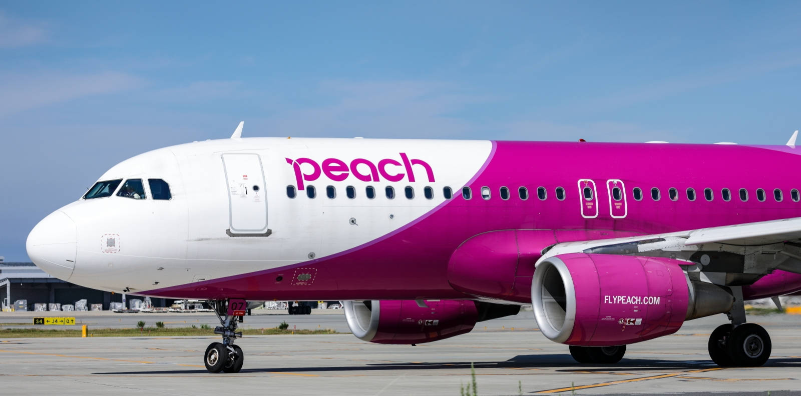 Peach Aviation, pink, white, HD Desktop Wallpaper