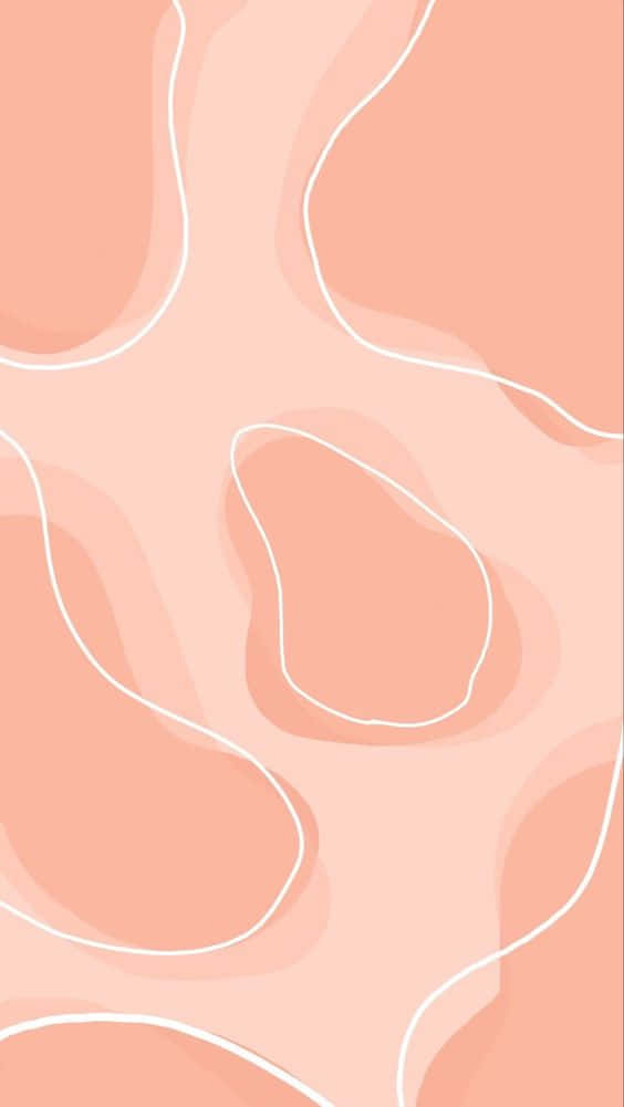 Peach iPhone, soft peach abstract background, flowing white lines, SD Phone Wallpaper