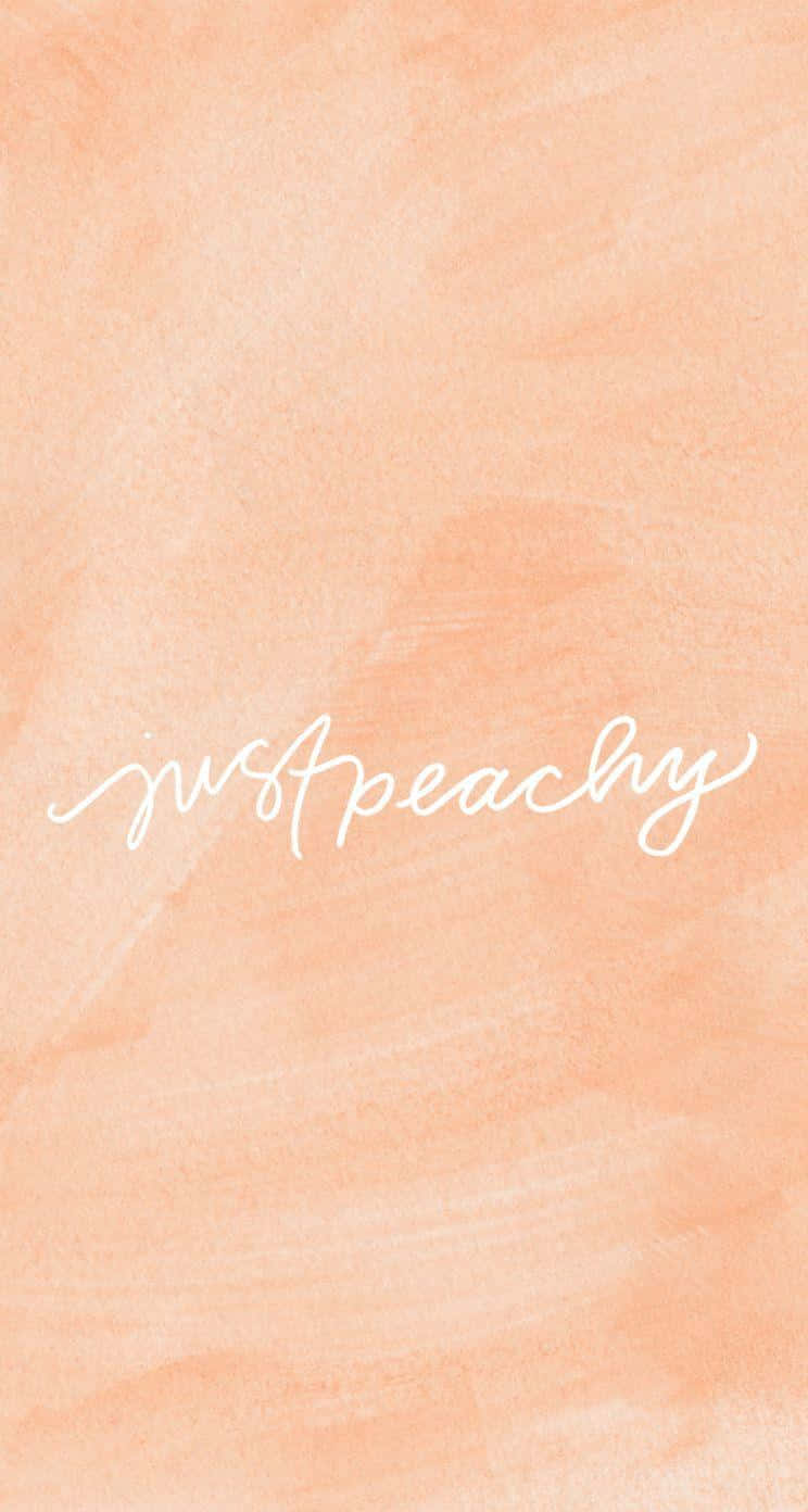 Peach iPhone, peach watercolor, white cursive text, HD Phone Wallpaper