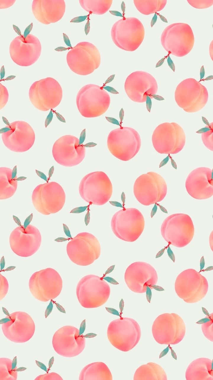 Peach iPhone, pink peaches, green leaves, HD Phone Wallpaper