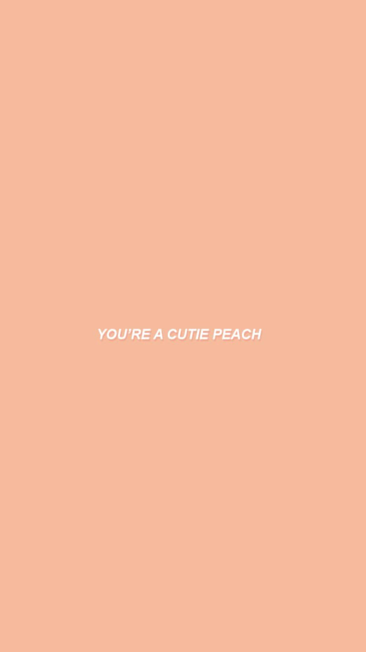 peach aesthetic, minimal peach background, white text, Full HD Phone Wallpaper