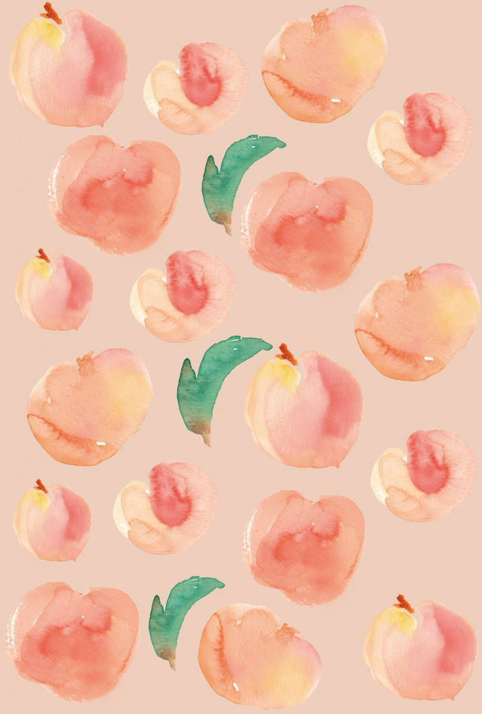 watercolor, peach, soft pink peach tones, SD Phone Wallpaper