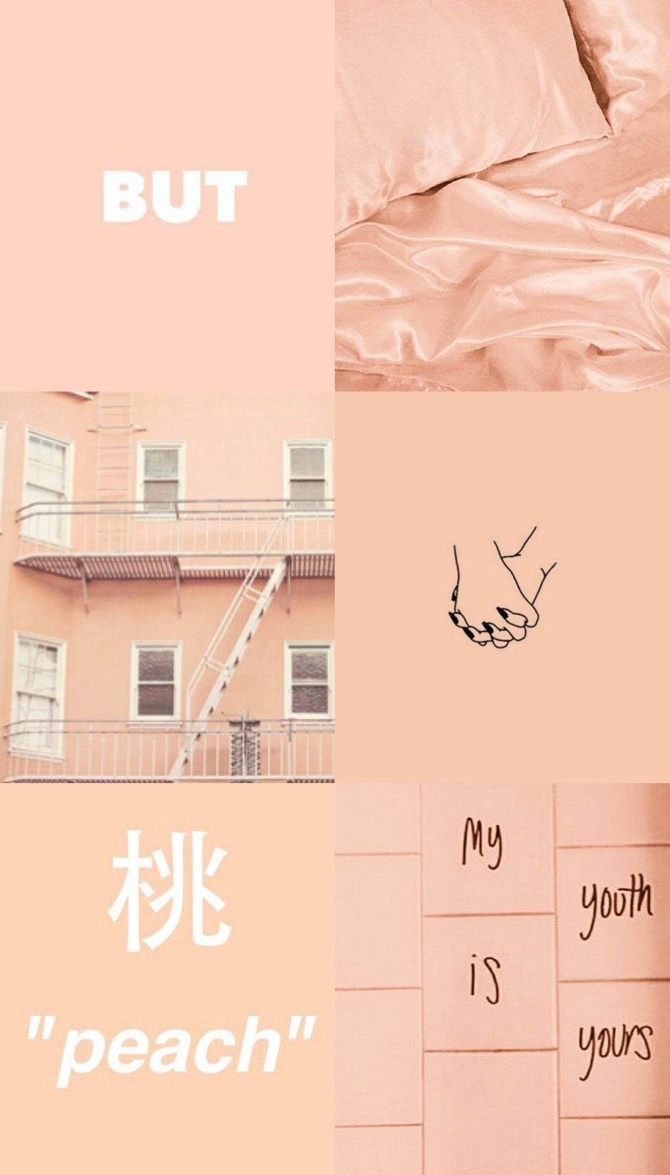 peach-toned, collage, building fire escape, HD Phone Wallpaper