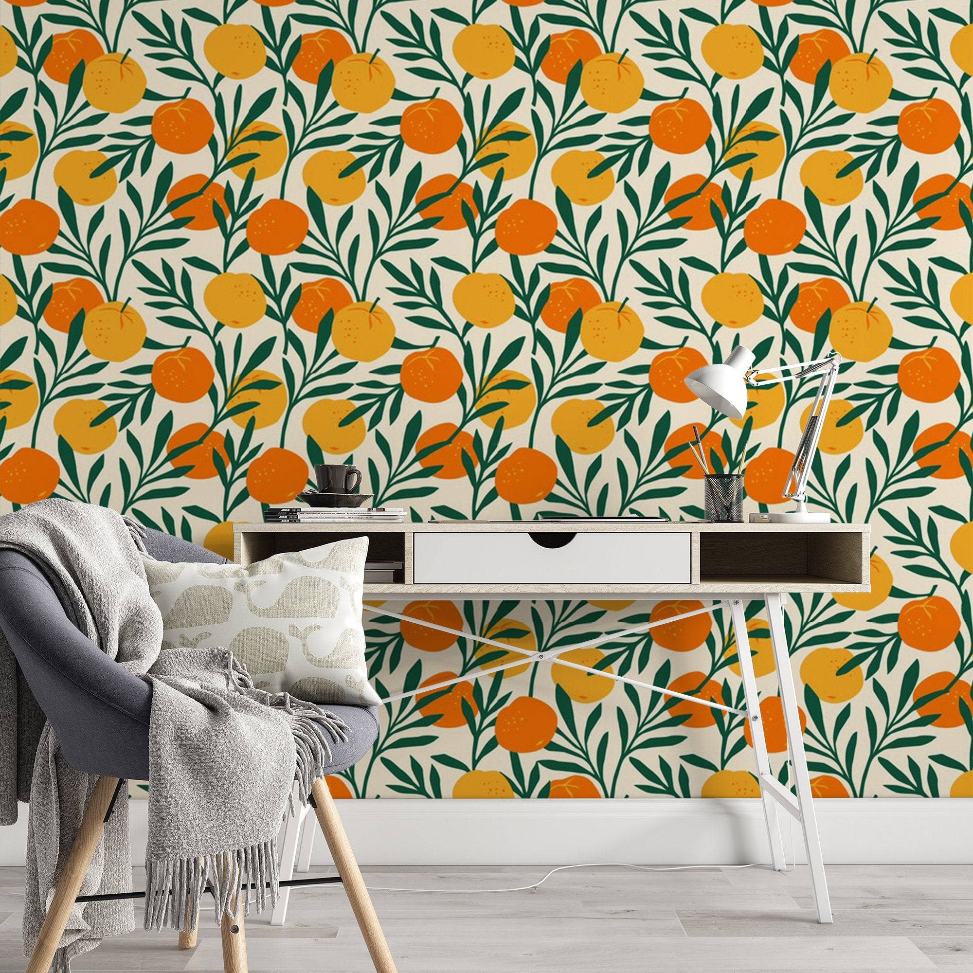 orange citrus, nectarine pattern, vibrant orange, Full HD Desktop Wallpaper