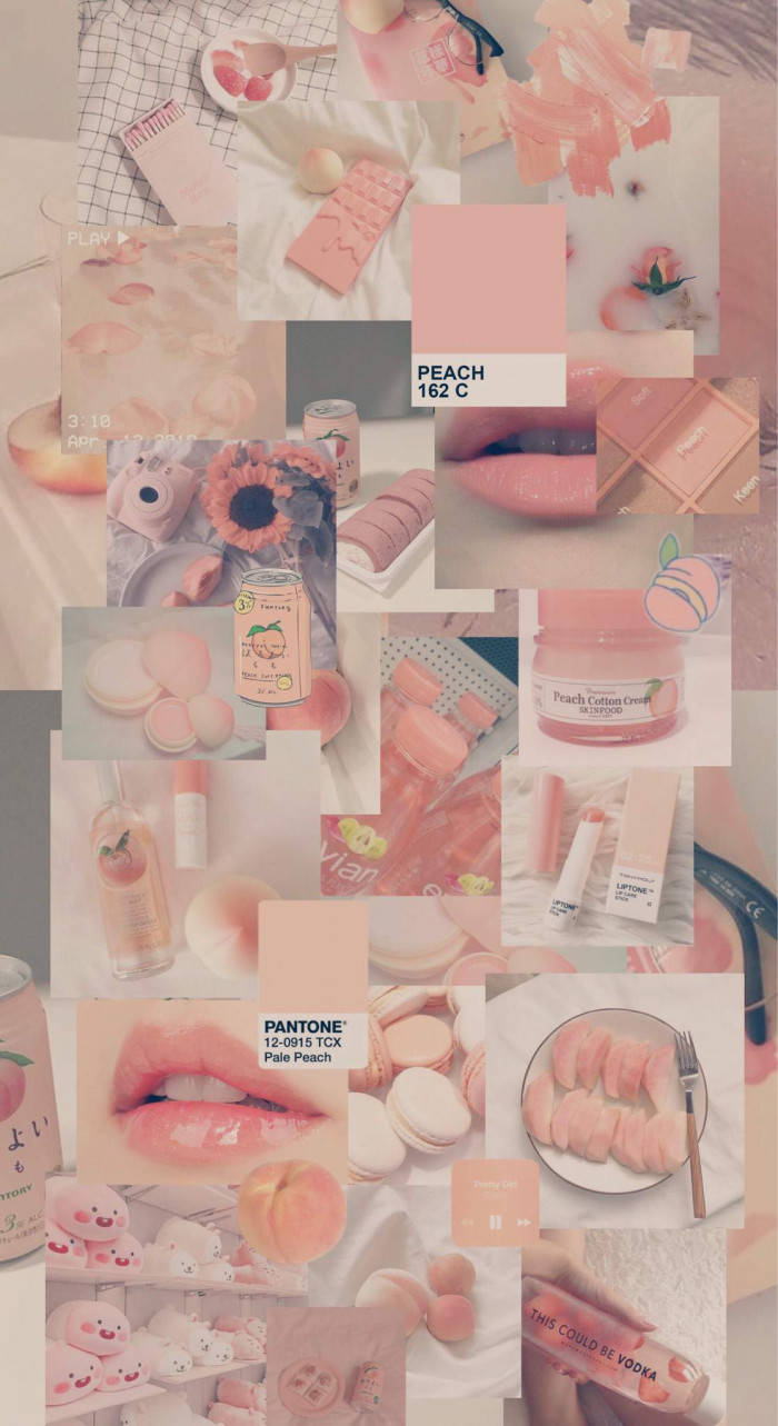 peach-themed, soft pastel, beauty products, HD Phone Wallpaper
