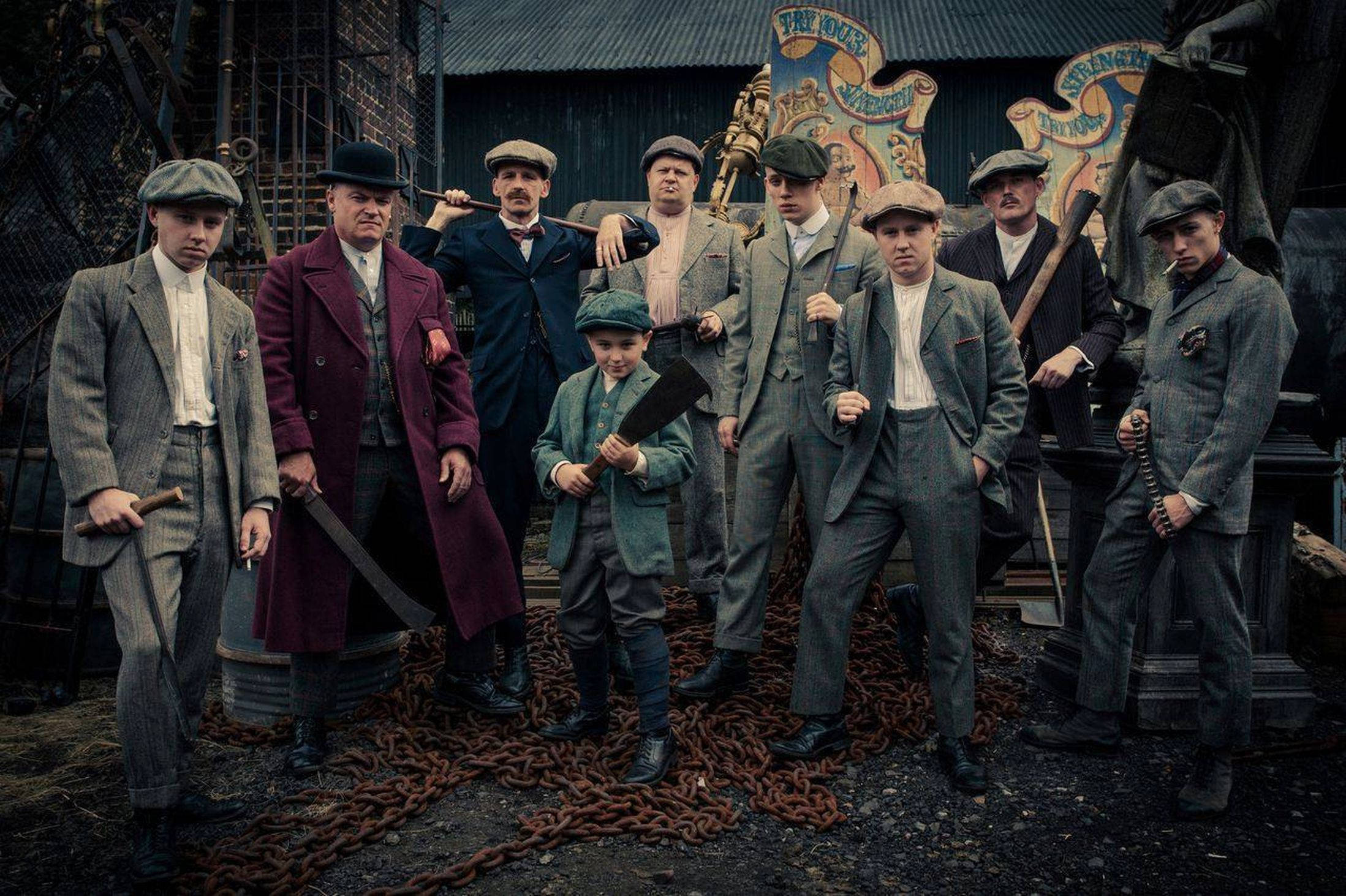 Peaky Blinders, 1920s gangster attire, weapons, Full HD Desktop Wallpaper