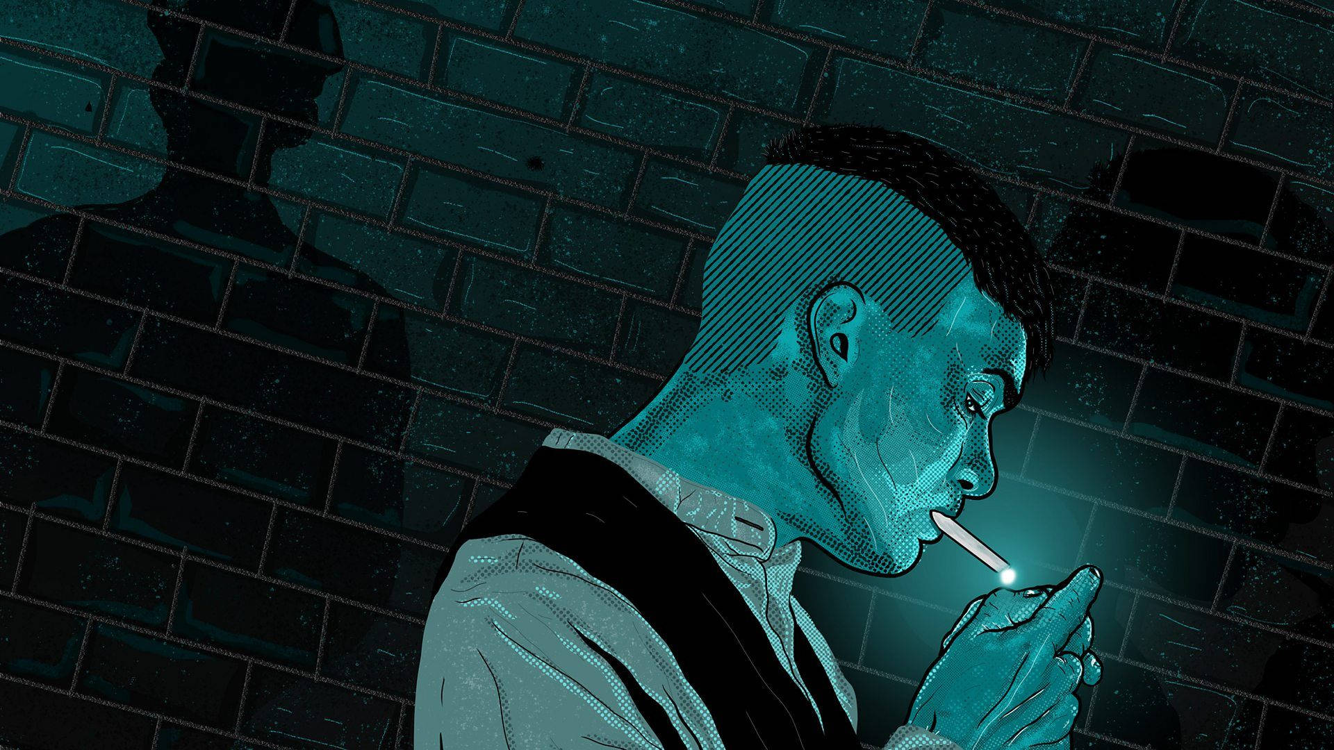 Peaky Blinders, cigarette, dark brick wall, Full HD Desktop Wallpaper