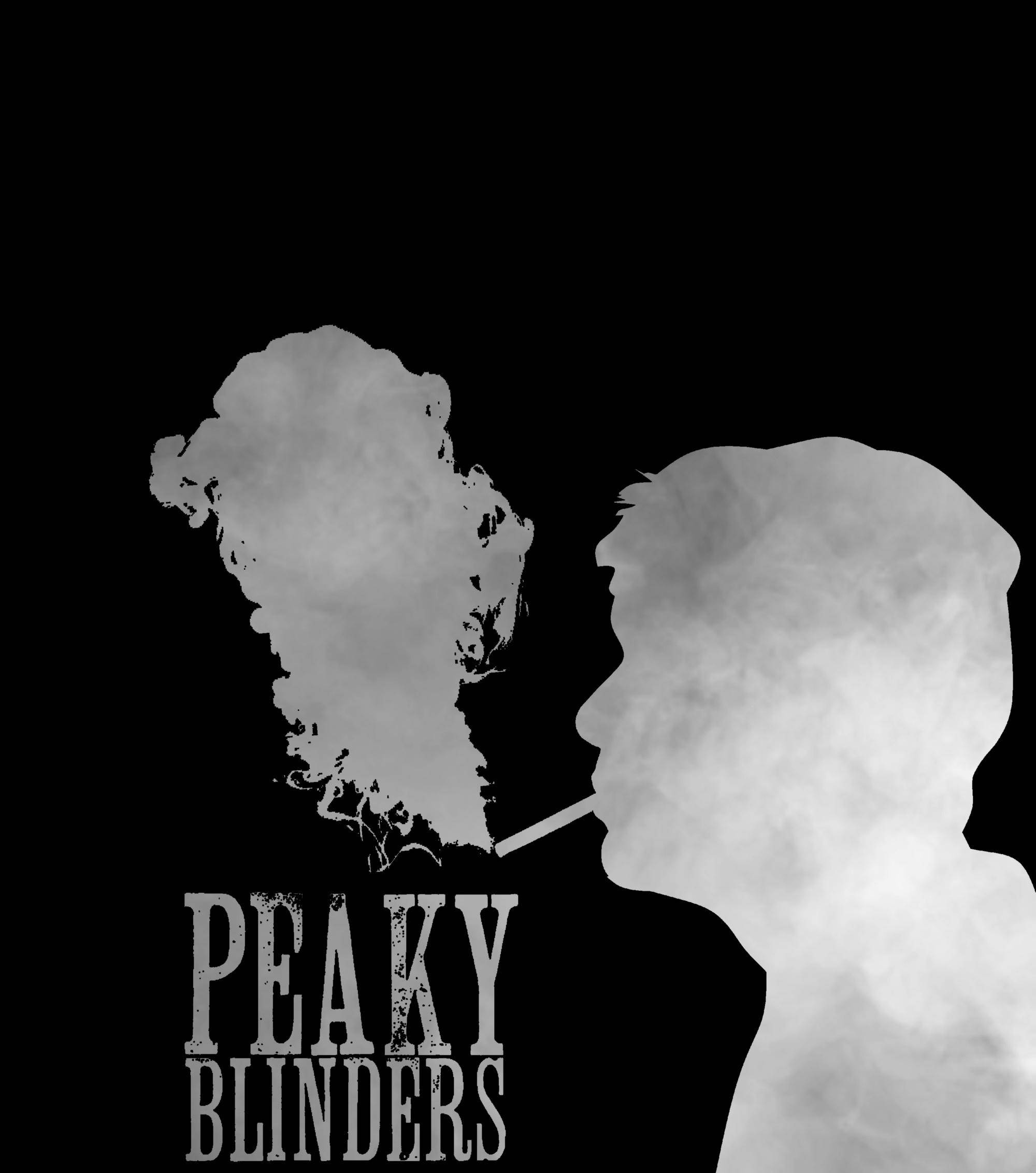 Peaky Blinders, grey smoke, monochrome silhouette, Full HD Phone Wallpaper