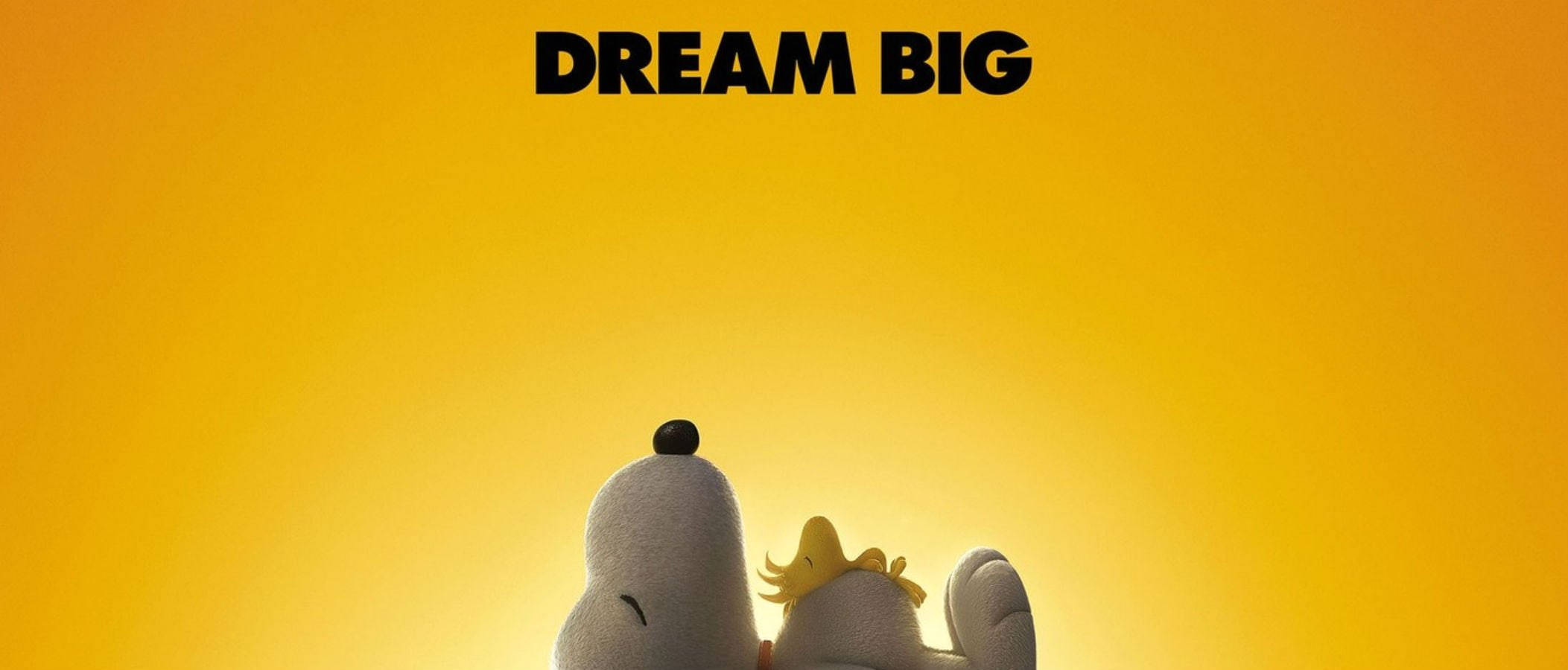 Peanuts, Dream Big, radiant yellow gradient sky, Full HD Desktop Wallpaper