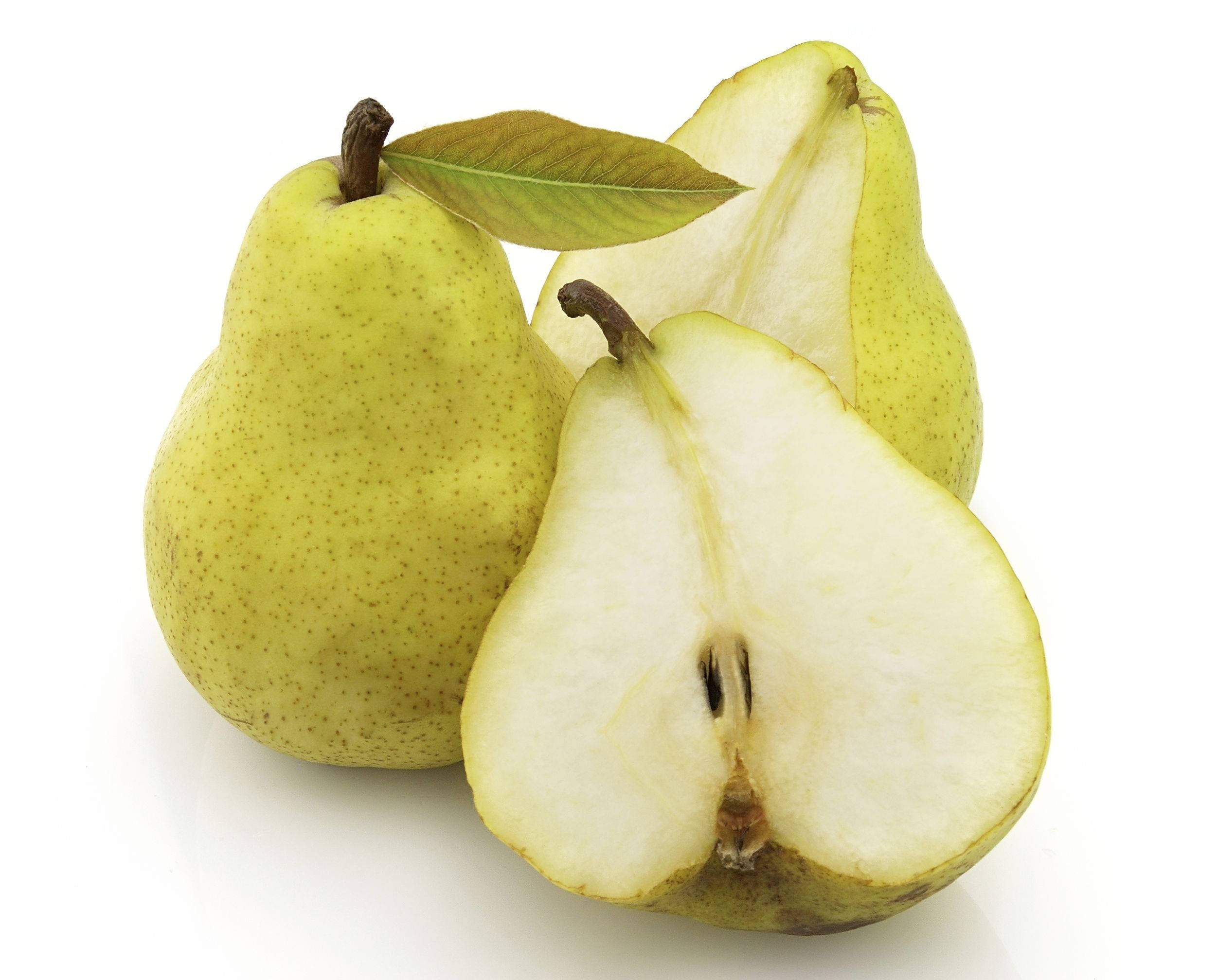 pear, green, white flesh, Full HD Desktop Wallpaper