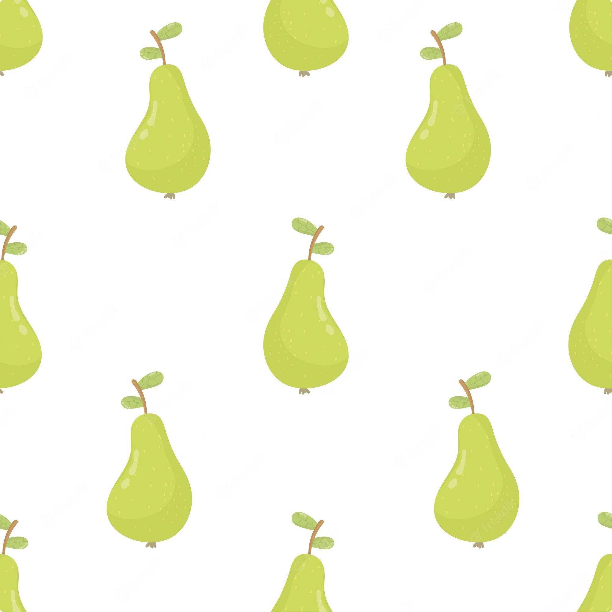 pear aesthetic poster, light green cartoon pears, stems, Full HD Desktop Wallpaper