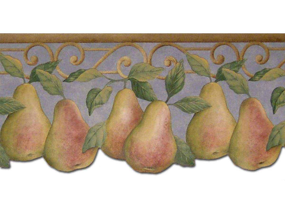illustrated pear fruits design, ripe pears, green leaves, SD Desktop Wallpaper