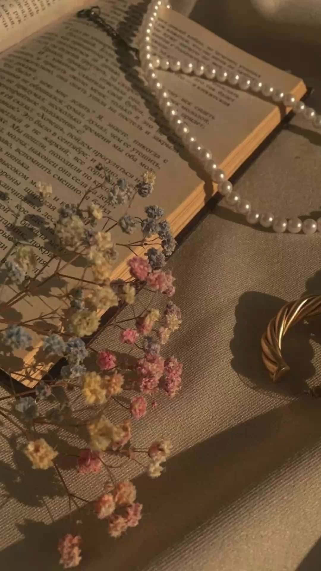 pearl necklace, gold bracelet, open book, Full HD Phone Wallpaper