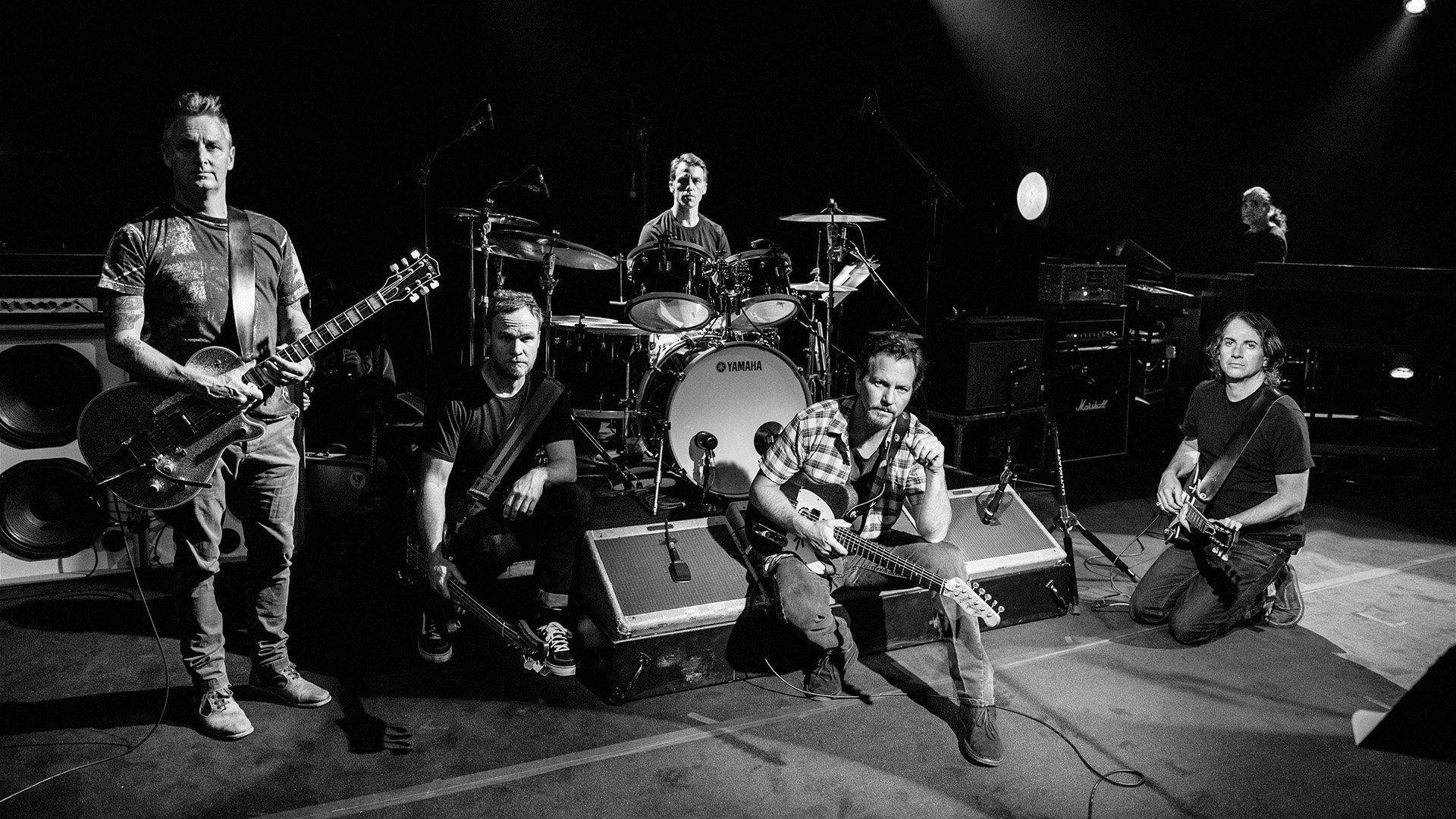 Pearl Jam, rock band, black and white, Full HD Desktop Wallpaper
