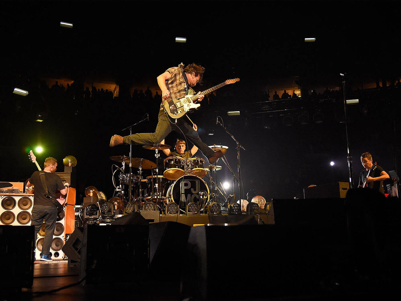 Pearl Jam, guitarist, drum kit, HD Desktop Wallpaper