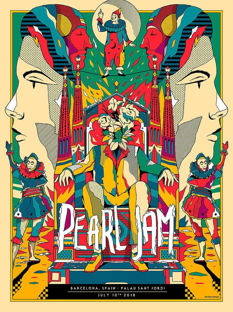 Pearl Jam, concert, pop art poster, SD Phone Wallpaper
