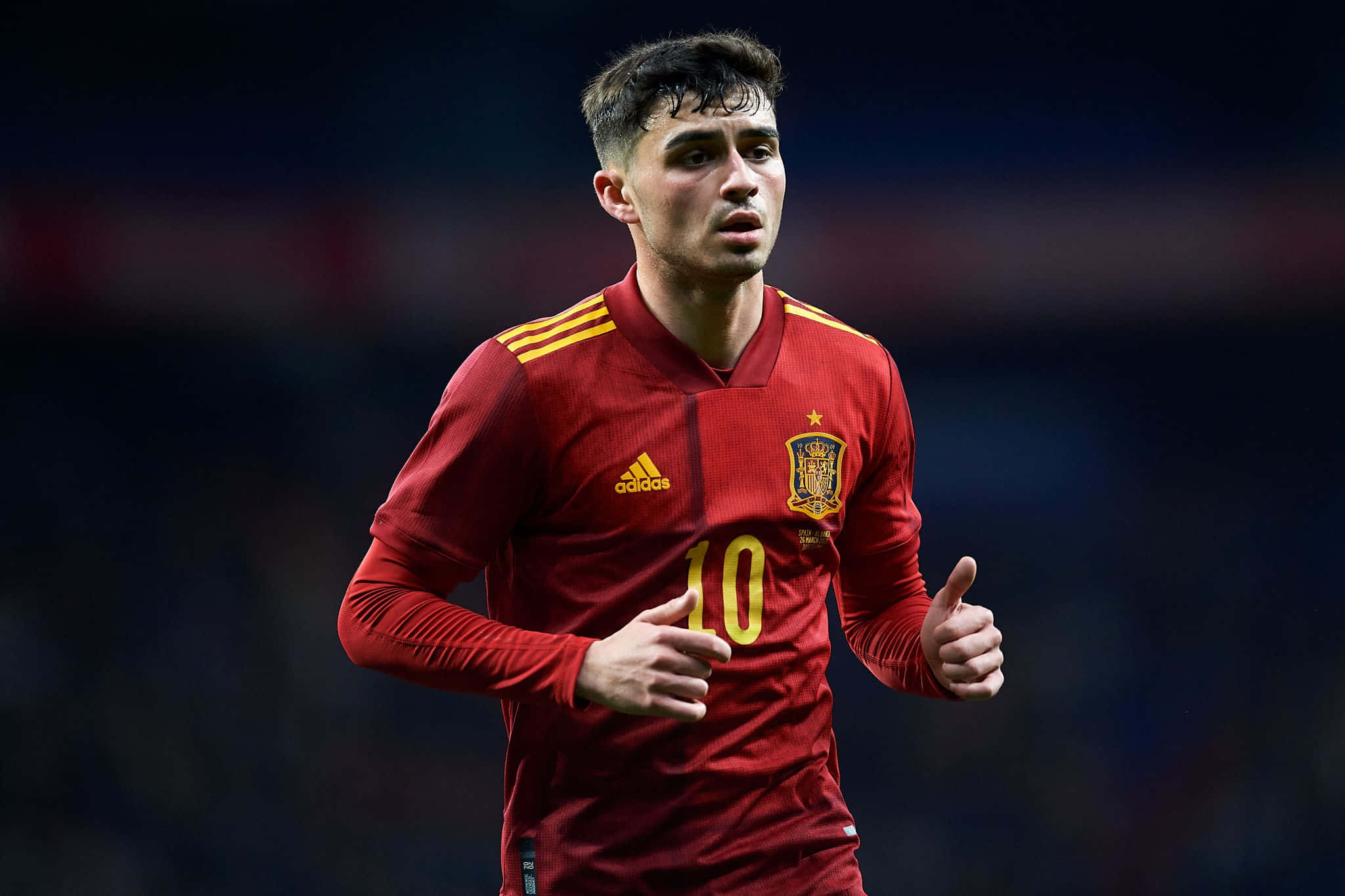 Spanish midfielder, number 10 jersey, red jersey, Full HD Desktop Wallpaper