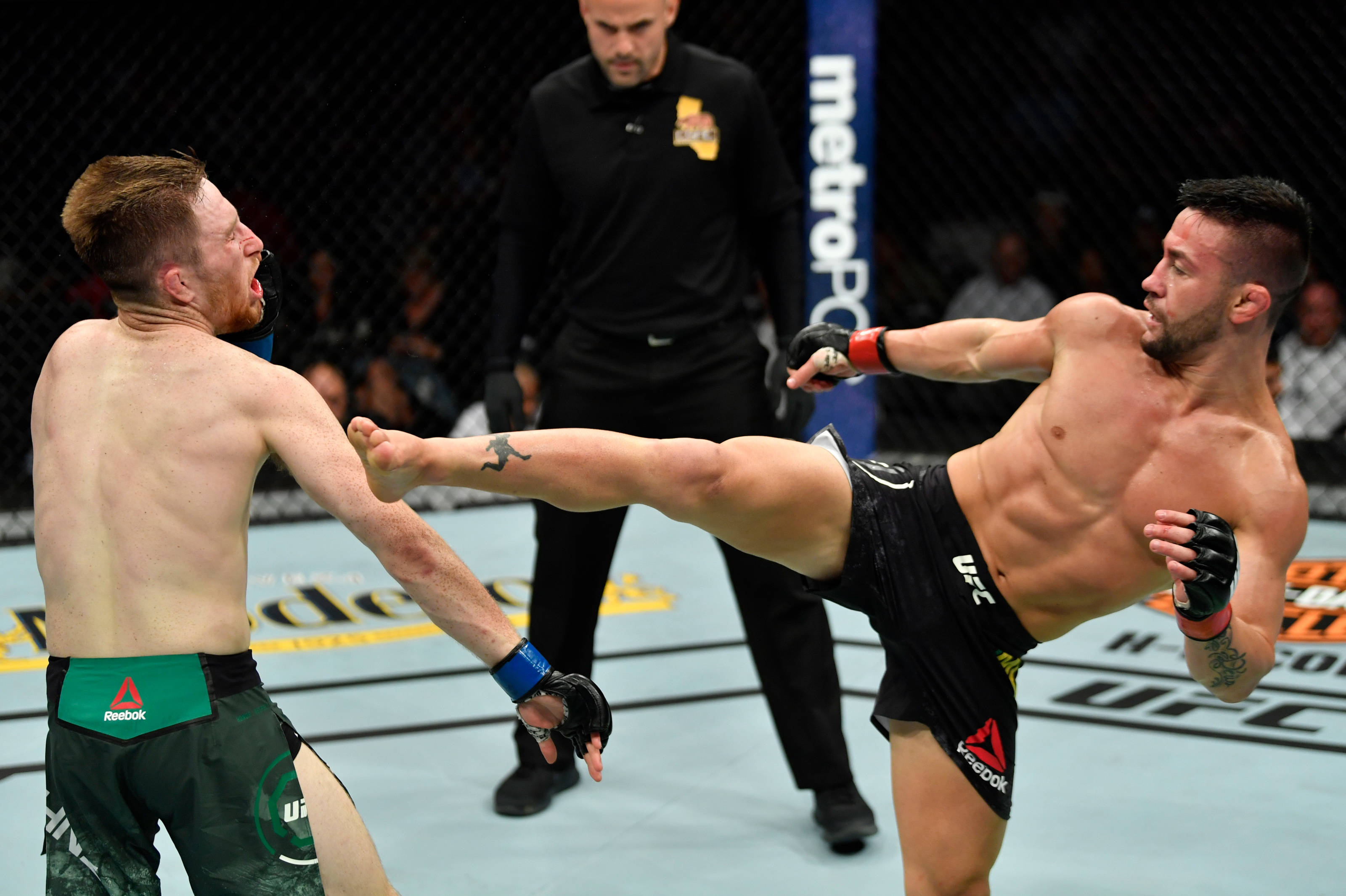 Pedro Munhoz, front kick, octagon, 2K Desktop Wallpaper