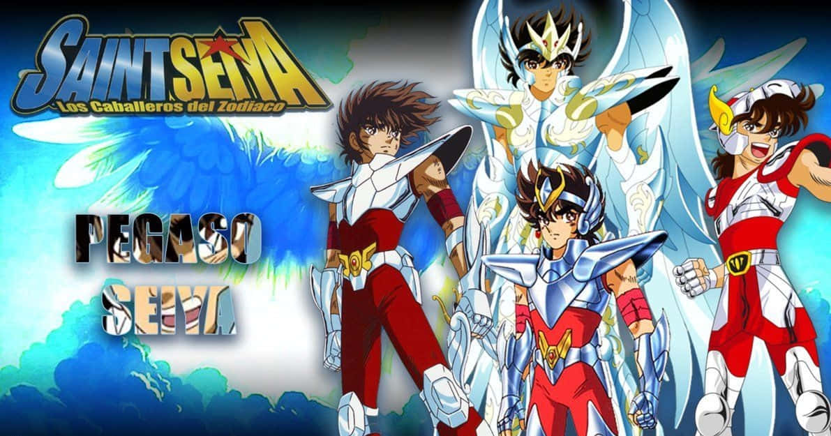 Pegasus Seiya, cosmic power, red and silver armor, SD Desktop Wallpaper