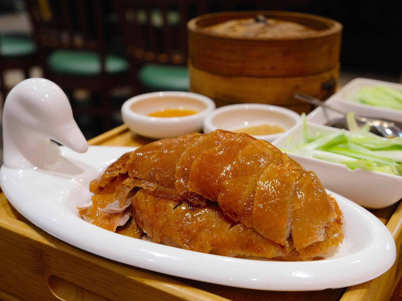 Skinless Peking Duck, orange sauce, crispy golden-brown roasted duck, HD Desktop Wallpaper
