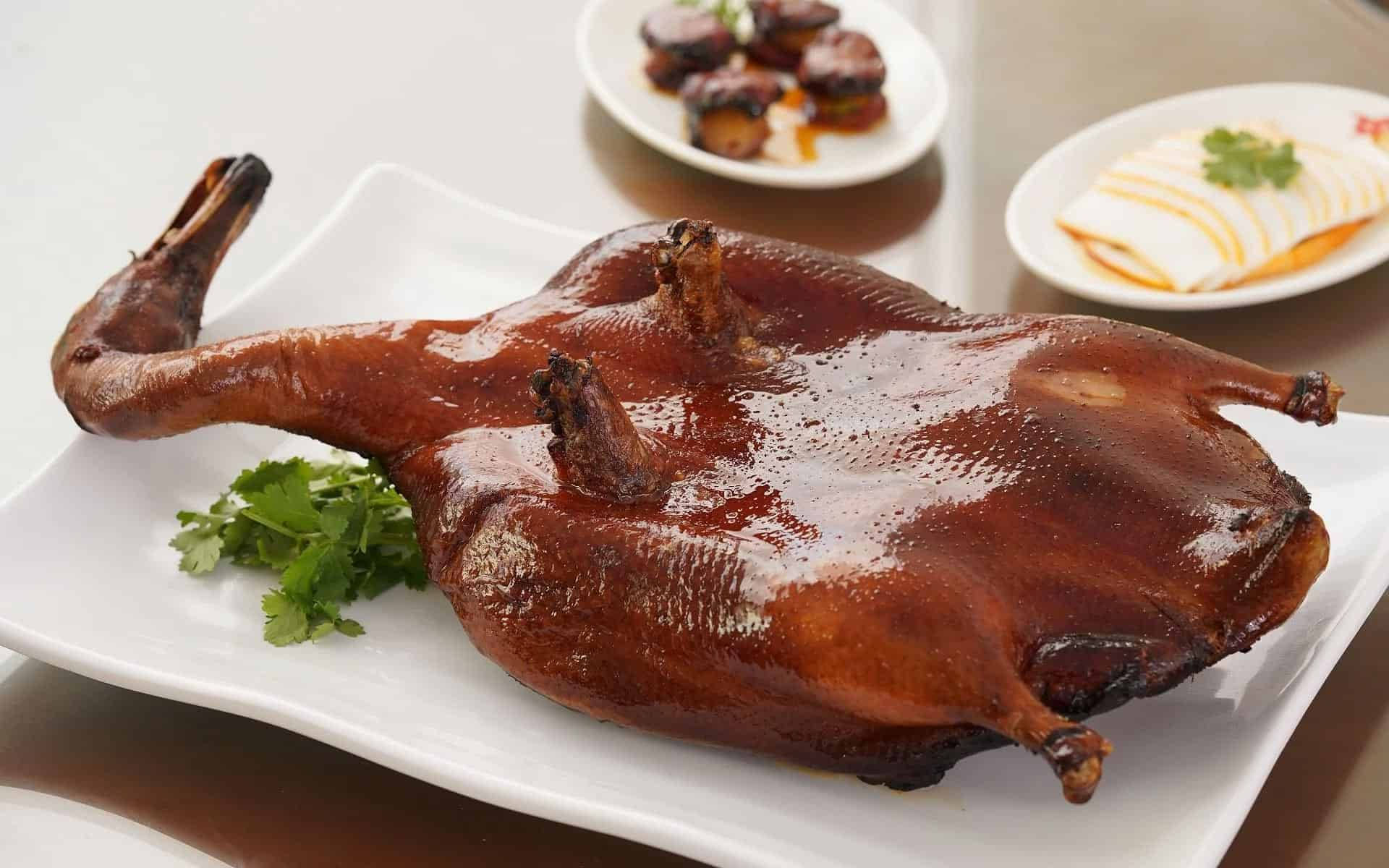 Peking Duck, glossy roasted duck, crispy skin, Full HD Desktop Wallpaper