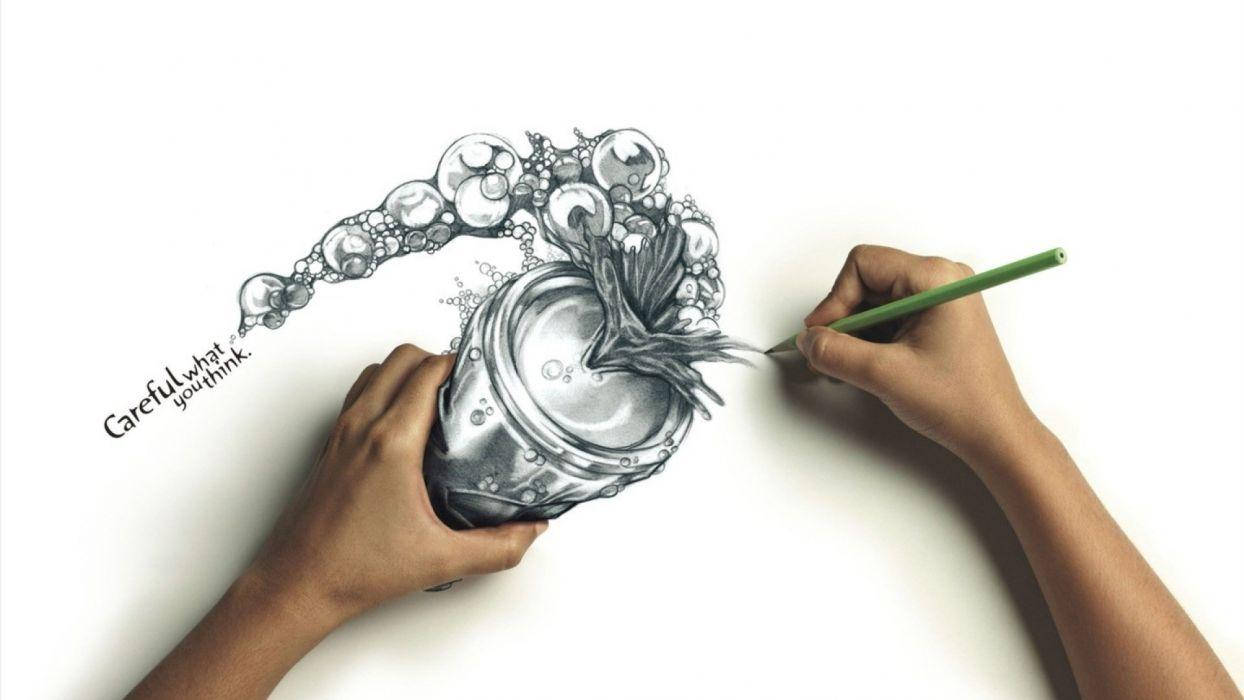 Splashing Can, soda can, bubbles, SD Desktop Wallpaper