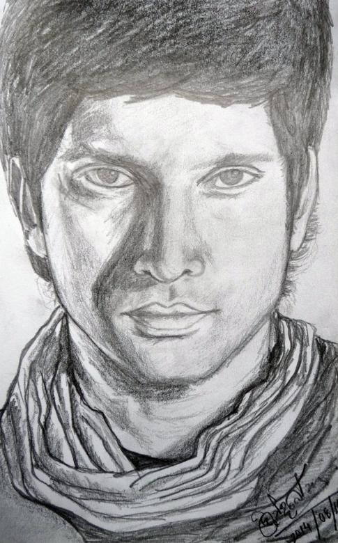 pencil drawing, caricature, young man, SD Phone Wallpaper