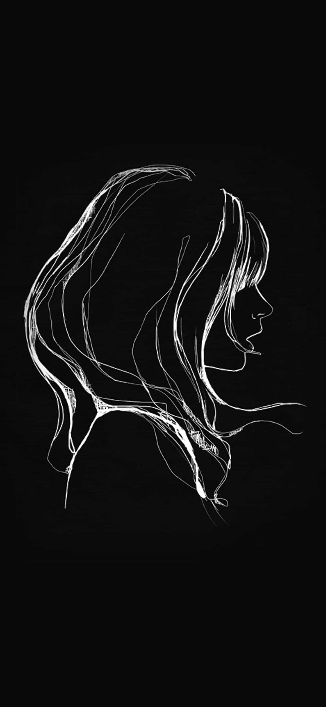 black and white drawings, 1125 x 2436 wallpaper, Thoughtful Black and White Pencil Drawing, Full HD Phone Wallpaper