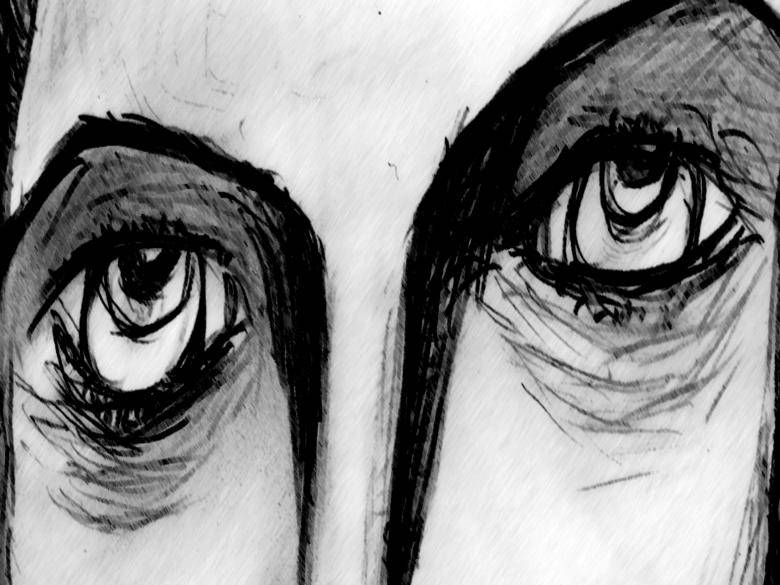sad eyes, pencil drawing, black and white sketch, SD Desktop Wallpaper