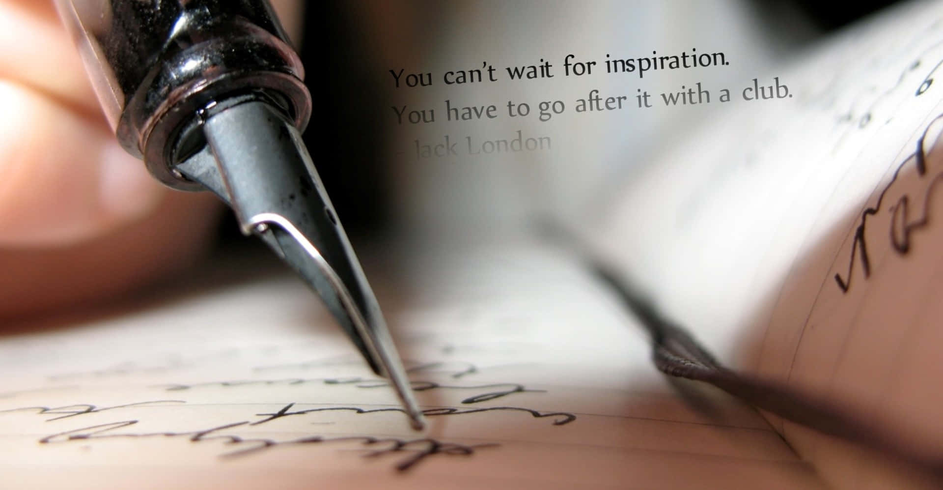 fountain pen, Jack London quote, hand, Full HD Desktop Wallpaper