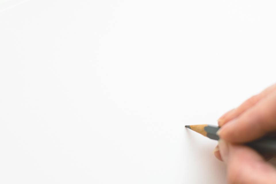 graphite pencil, blank white sheet of paper, hand, SD Desktop Wallpaper