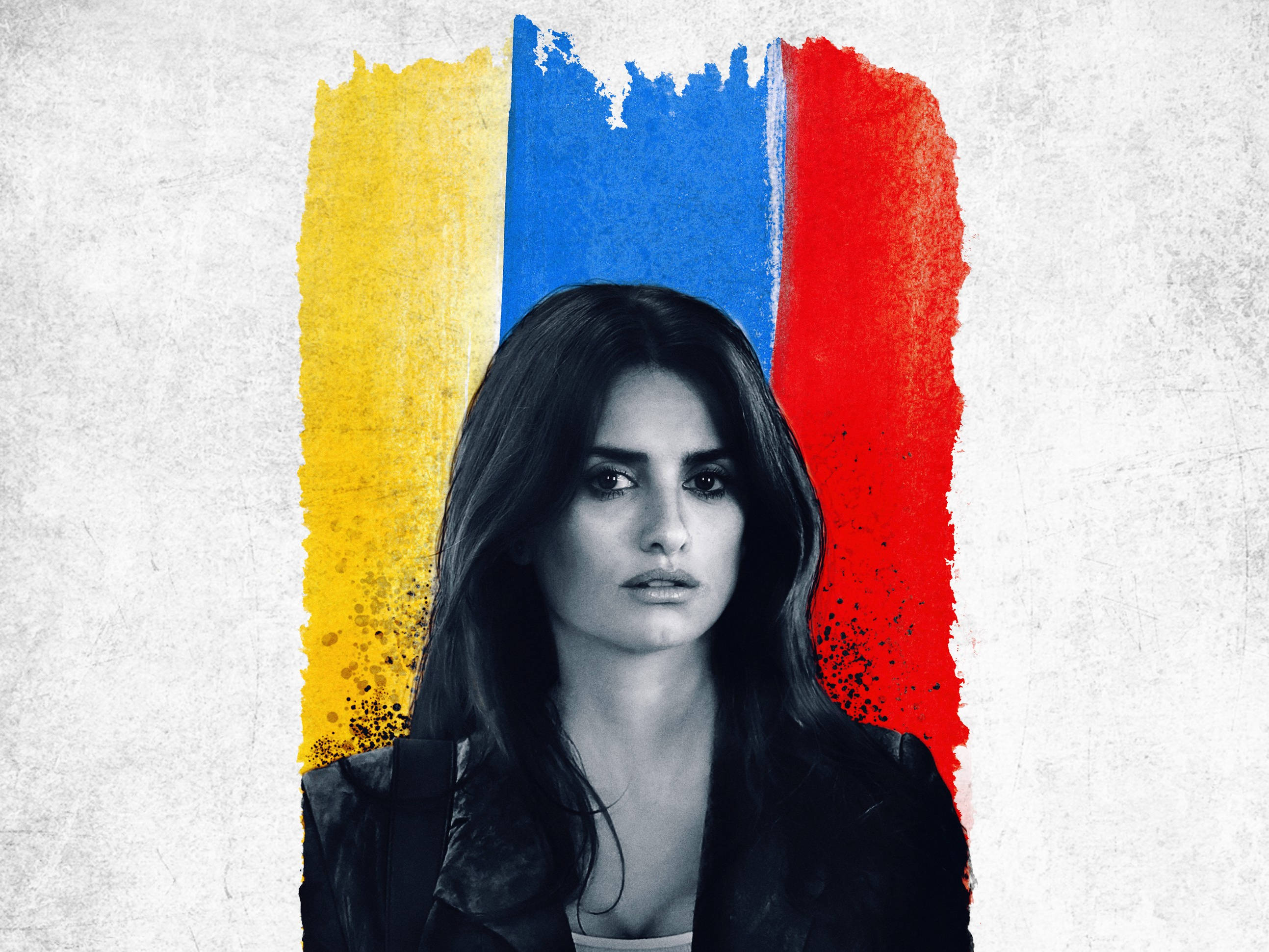 The 355, Penelope Cruz, black jacket, 2K Desktop Wallpaper