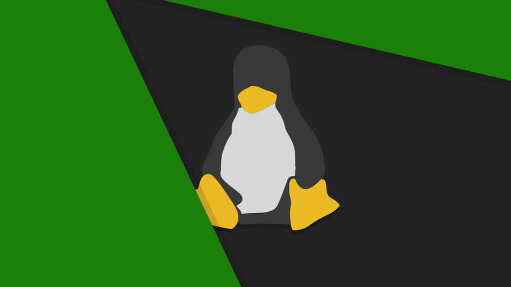 Penguin Tux, Tux, green, SD Desktop Wallpaper