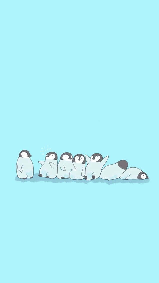 Penguins Of Madagascar, blue background, cartoon penguins, SD Phone Wallpaper