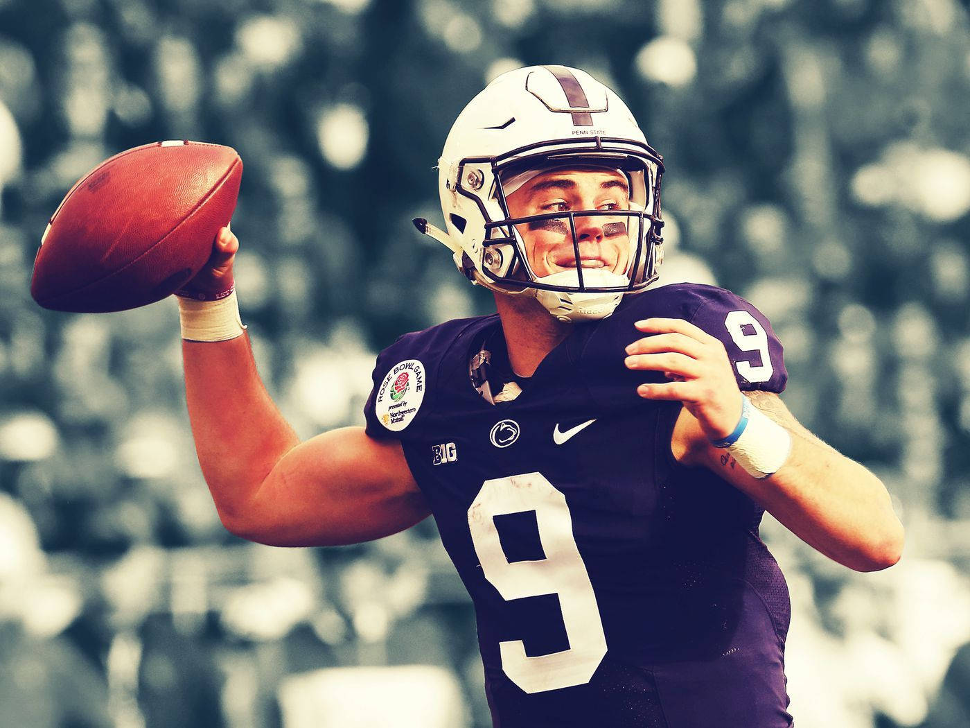 Penn State, purple jersey, number 9, HD Desktop Wallpaper